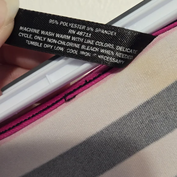 Massini Striped Pink and Black Women's Top - Picture 6 of 7